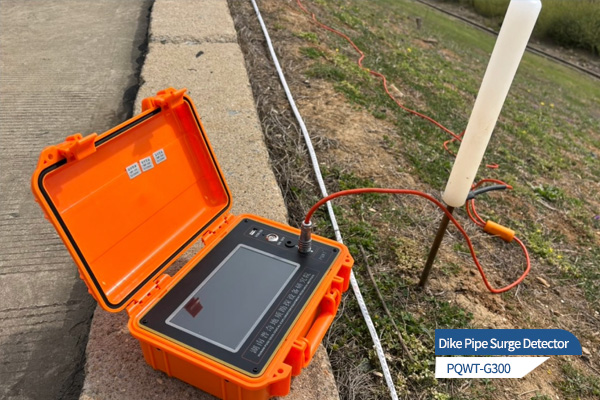 Dike pipe gushing leakage detector